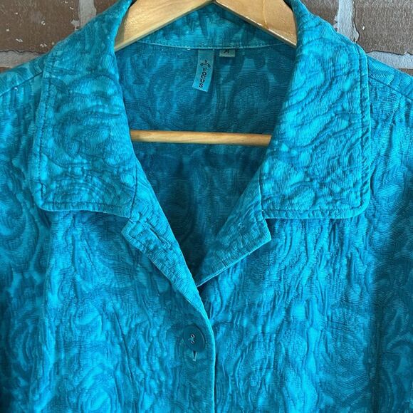 Focus Casual Life Womens Button Up Cotton Textured Jacket Size Medium - Picture 3 of 13
